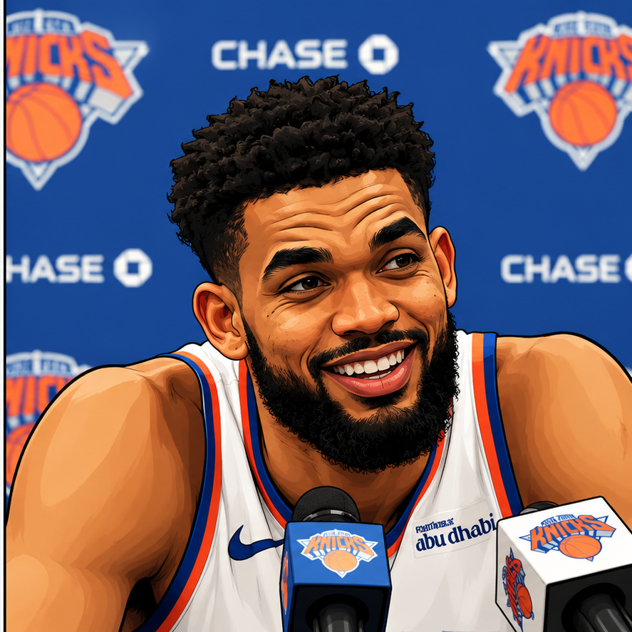 Karl-Anthony Towns during the same media session