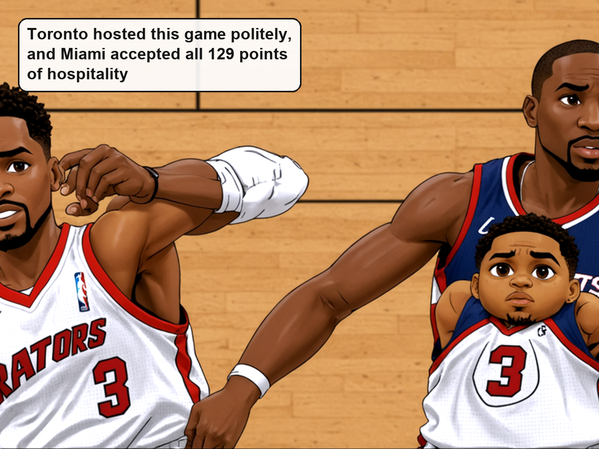 Toronto hosted this game politely, and Miami accepted all 129 points of hospitality. Photo: Sports Illustrated.