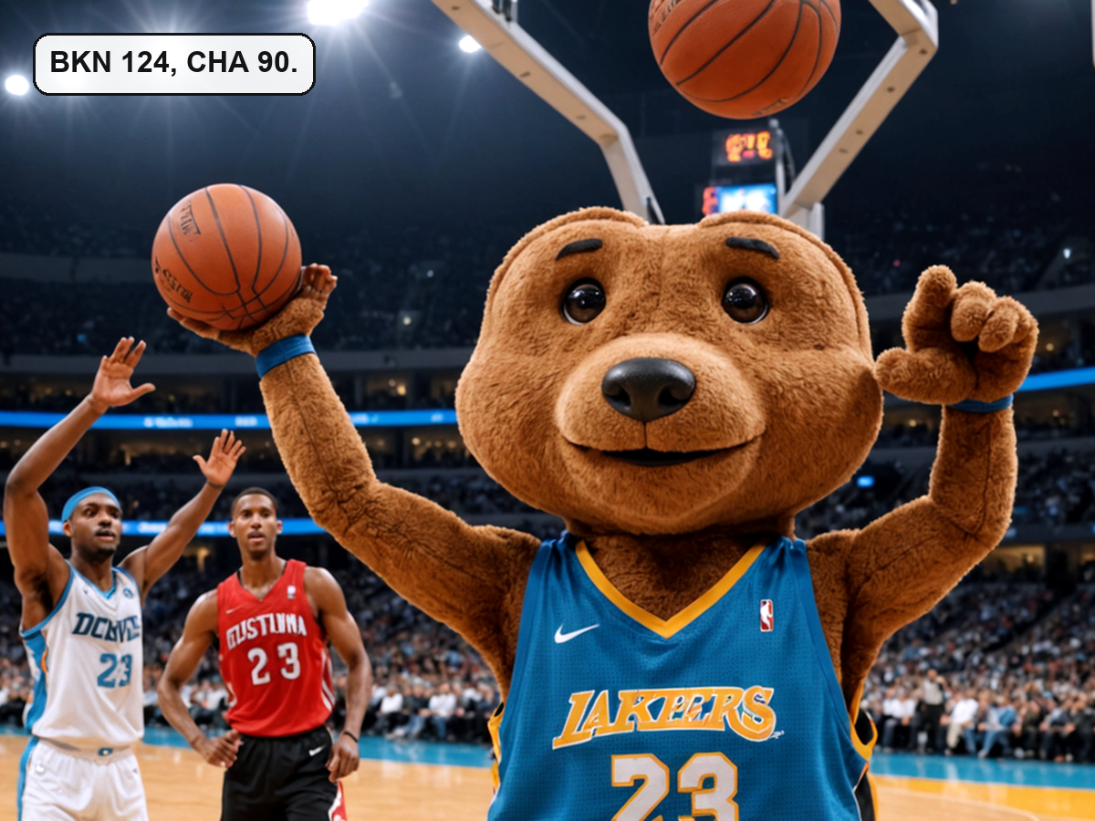 BKN 124, CHA 90. Photo: Yahoo Sports.