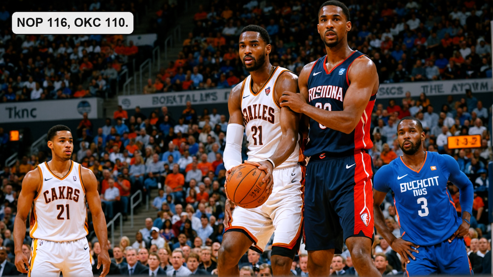 NOP 116, OKC 110. Photo: Yahoo Sports.