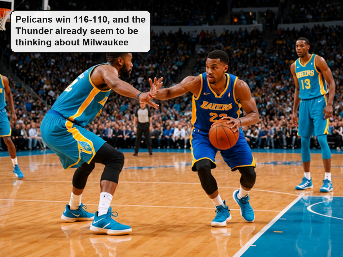 Pelicans win 116-110, and the Thunder already seem to be thinking about Milwaukee Photo: Yahoo Sports.