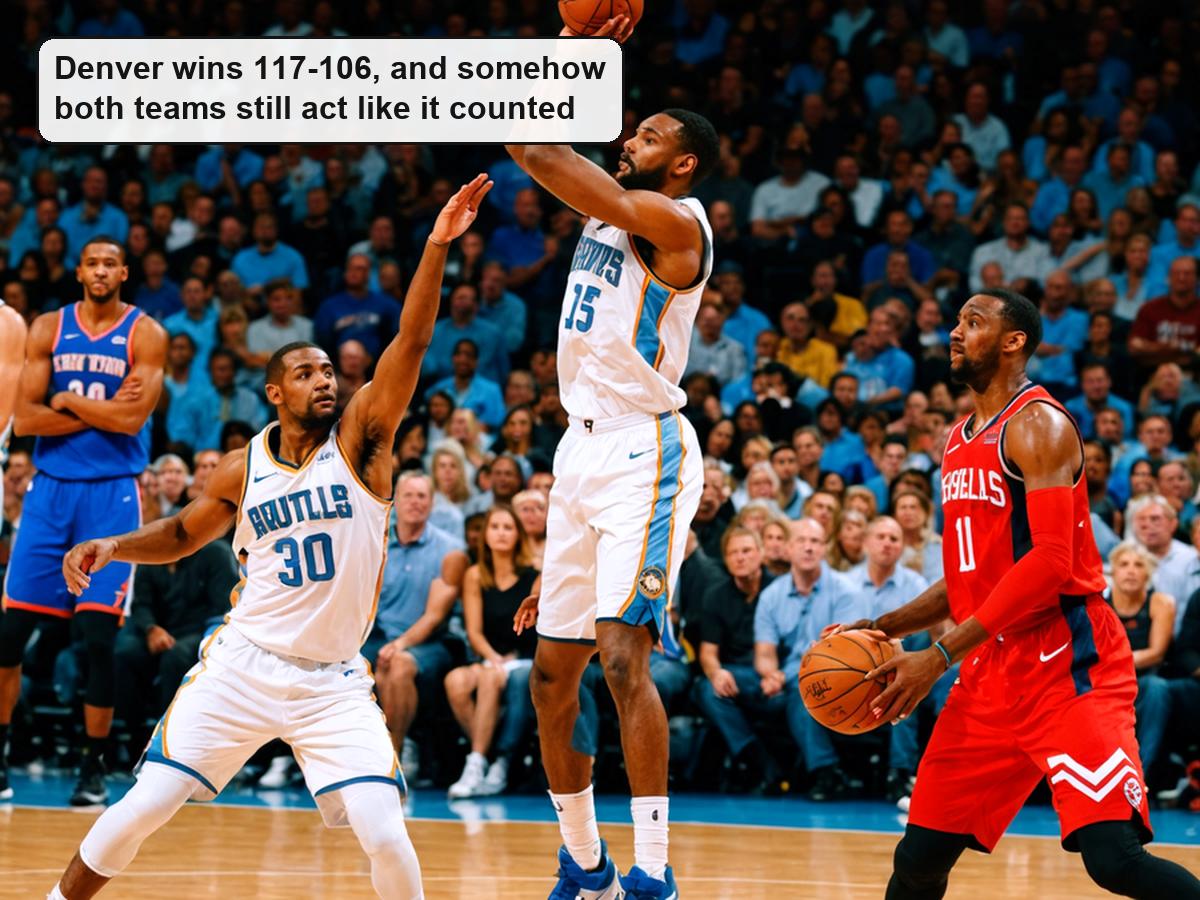 Denver wins 117-106, and somehow both teams still act like it counted Photo: Yahoo Sports.