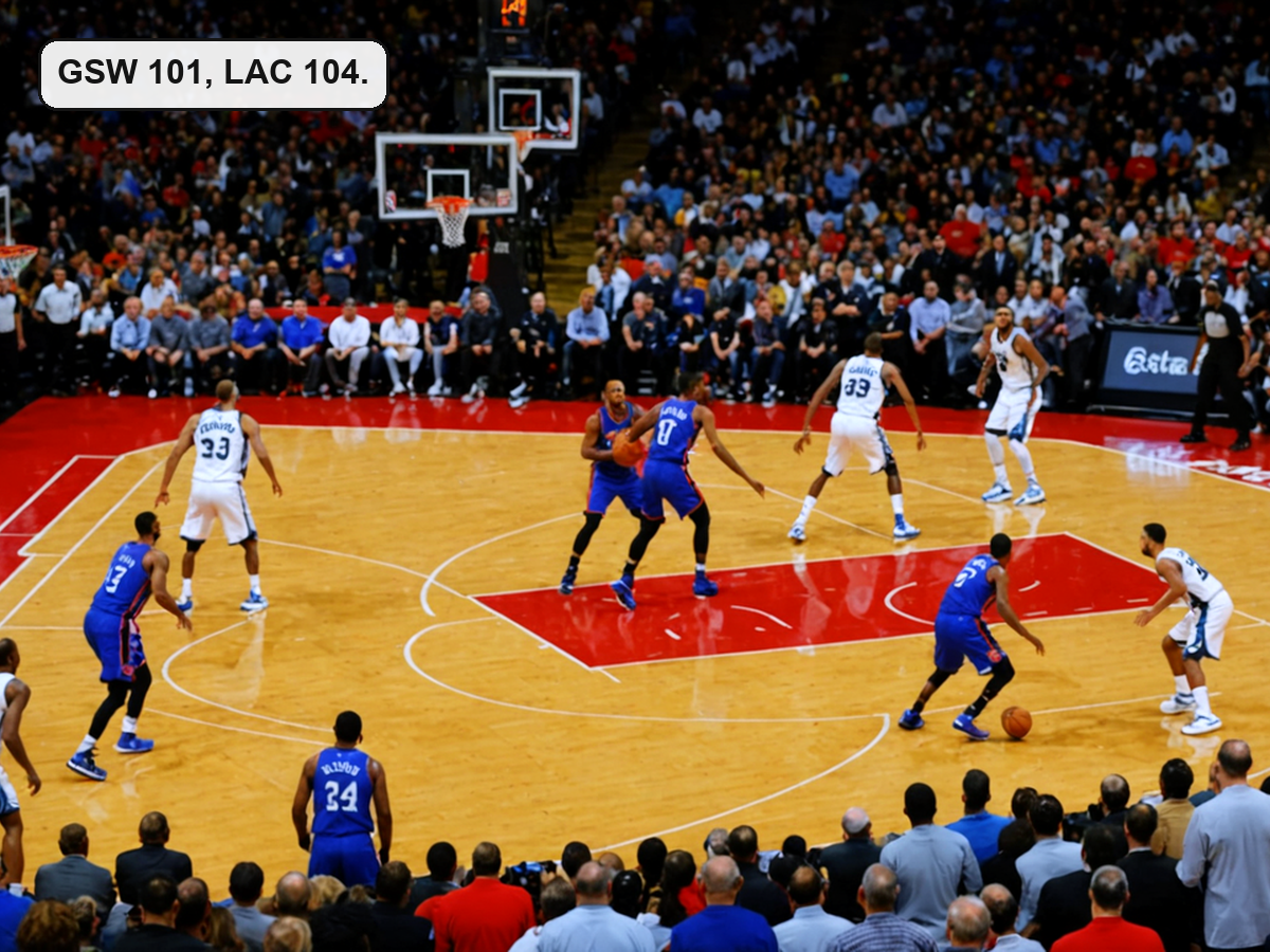 GSW 101, LAC 104. Photo: NBA.com.