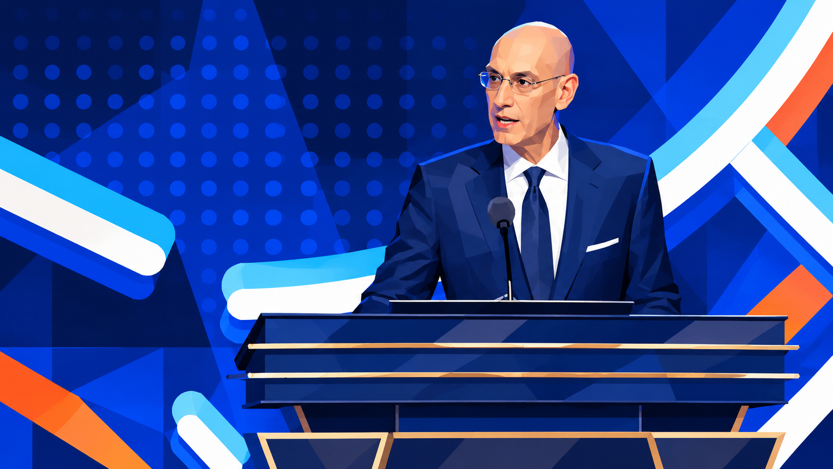 NBA commissioner Adam Silver speaks at a league event.